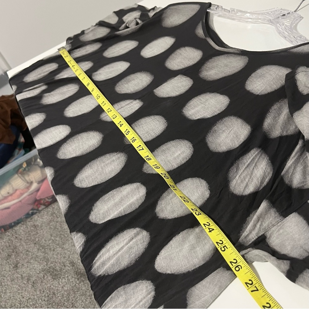 Moyuru Japanese Art To Wear Polka Dot Lagenlook Oversized Tunic Dress Gray M - Picture 11 of 12